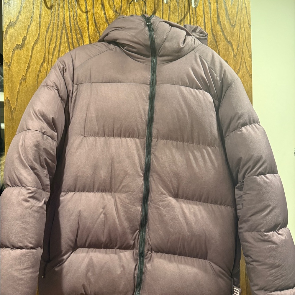 aritzia smoked purple Puffer coat